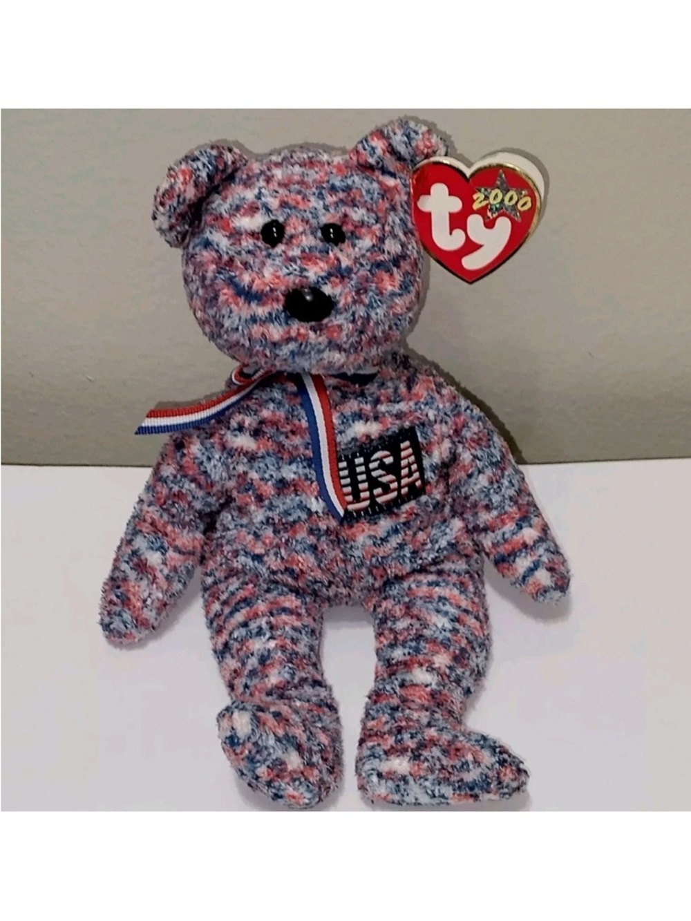 Ty Beanie Baby USA Red White Blue Bear